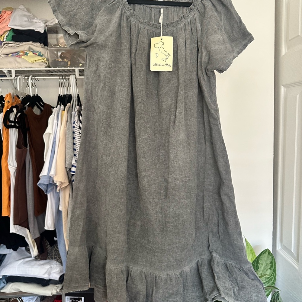 Made in Italy Gray off the shoulder Dress